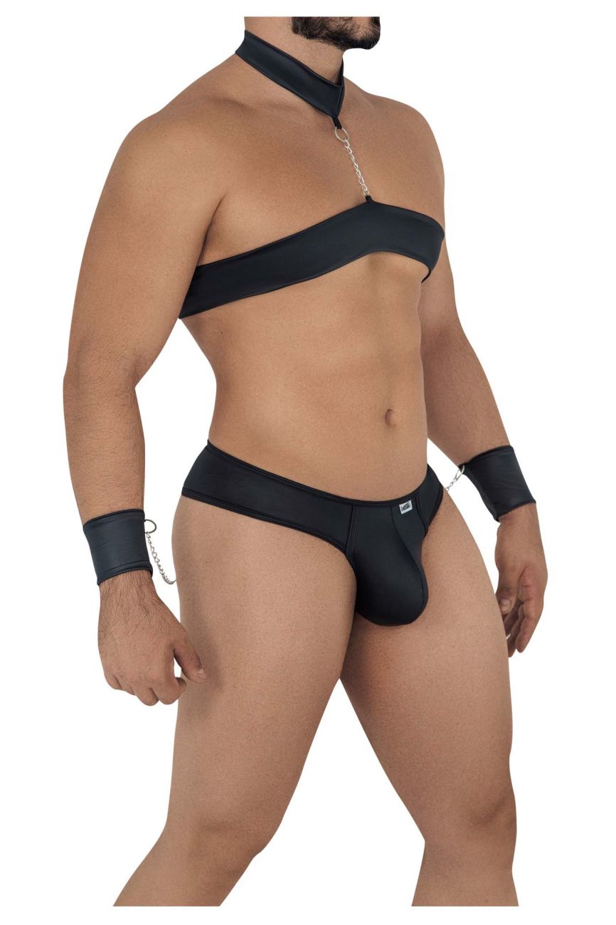 CandyMan 99592 Harness-Thongs Outfit Black