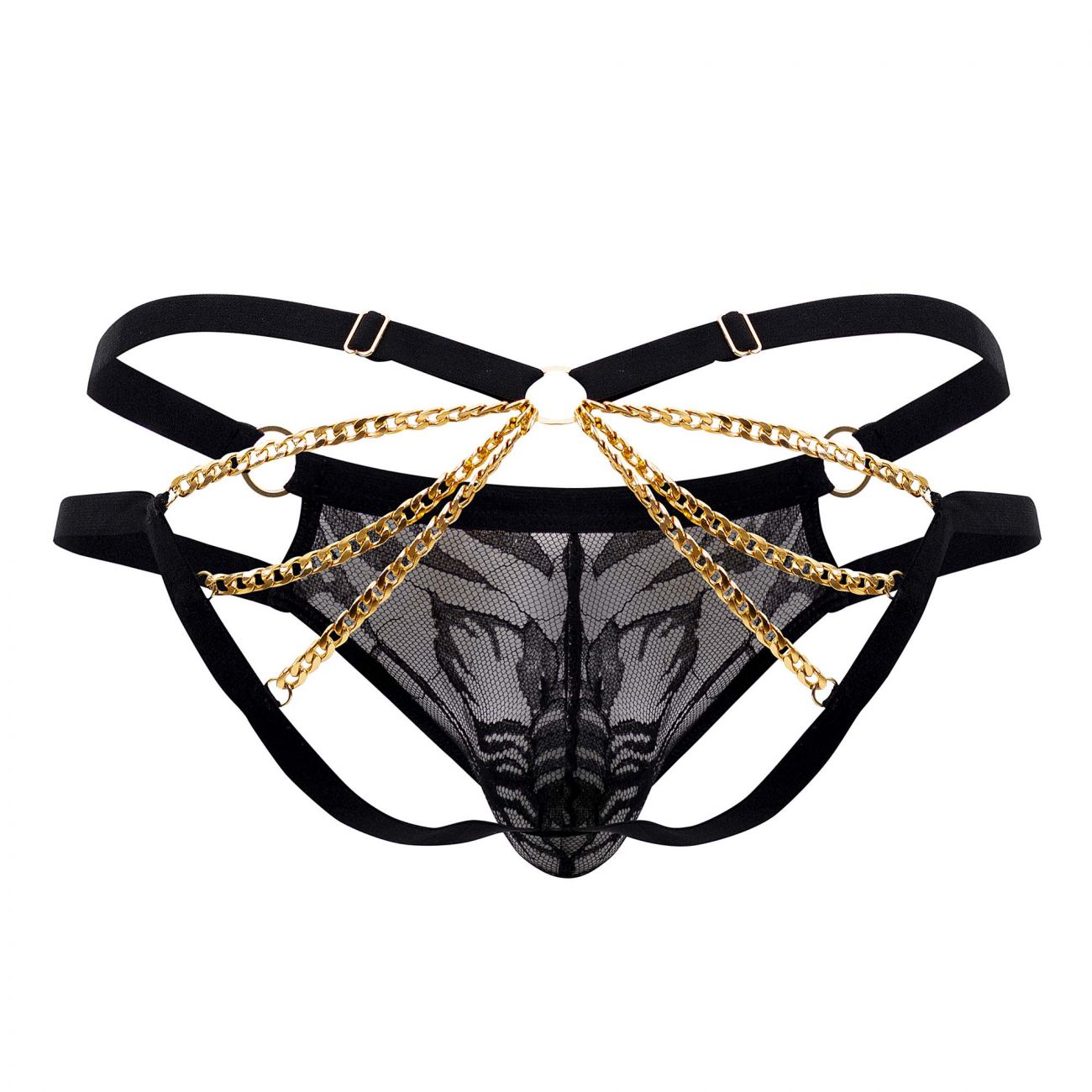 CandyMan 99598 Lace and Chain Bikini Black