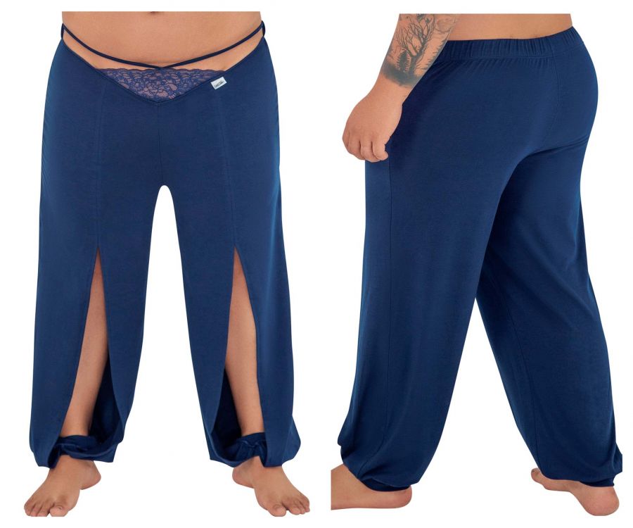 CandyMan 99603X Lounge Pajama Pants Navy Plus Sizes