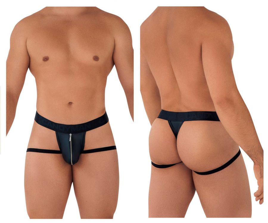 CandyMan 99608 Zipper Jockstrap Black