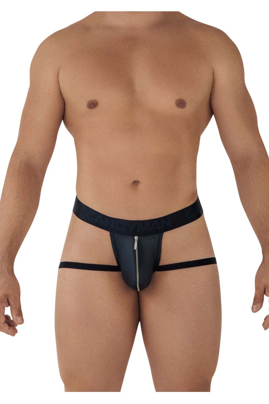 CandyMan 99608 Zipper Jockstrap Black