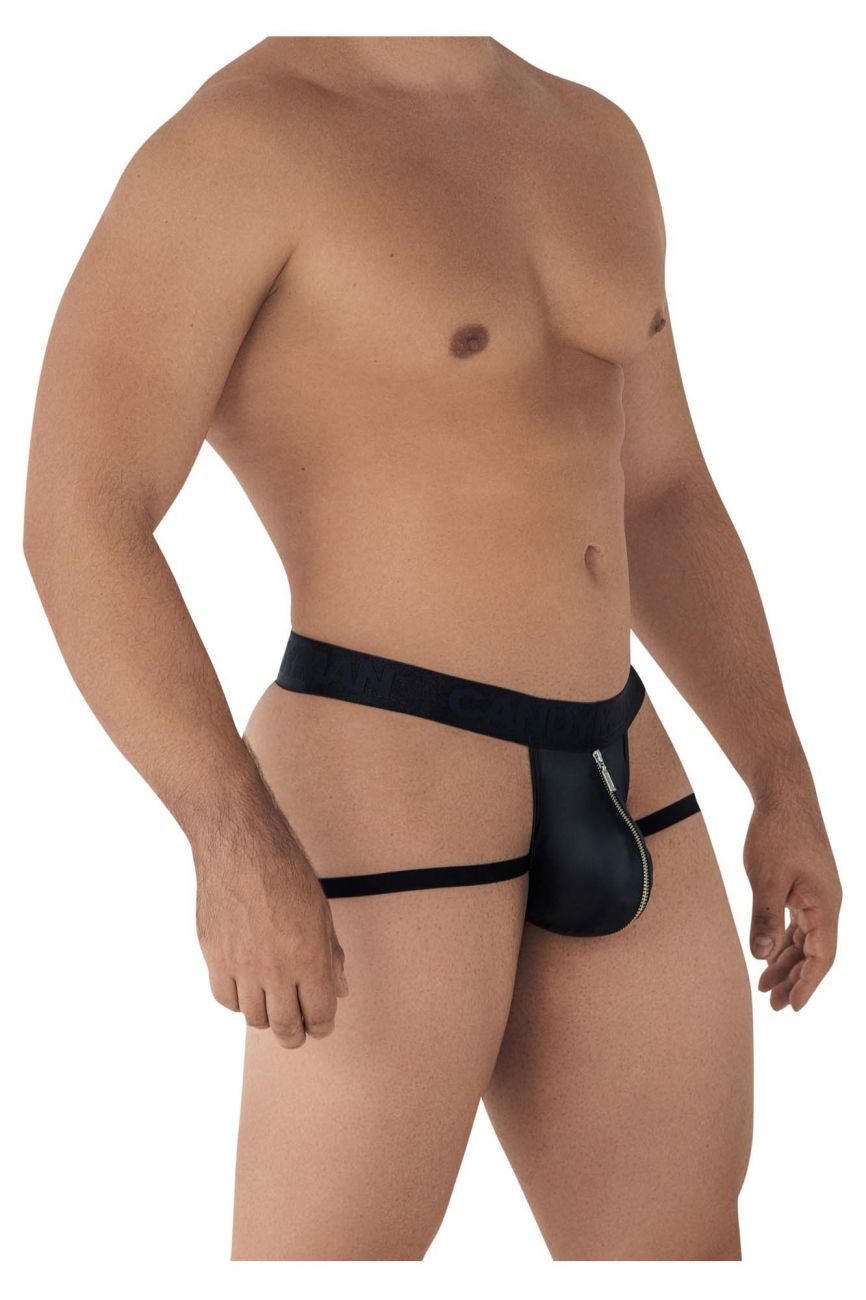 CandyMan 99608 Zipper Jockstrap Black