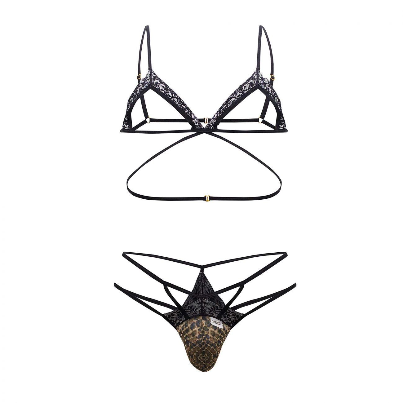 CandyMan 99610 Harness Thong Outfit Snake Print