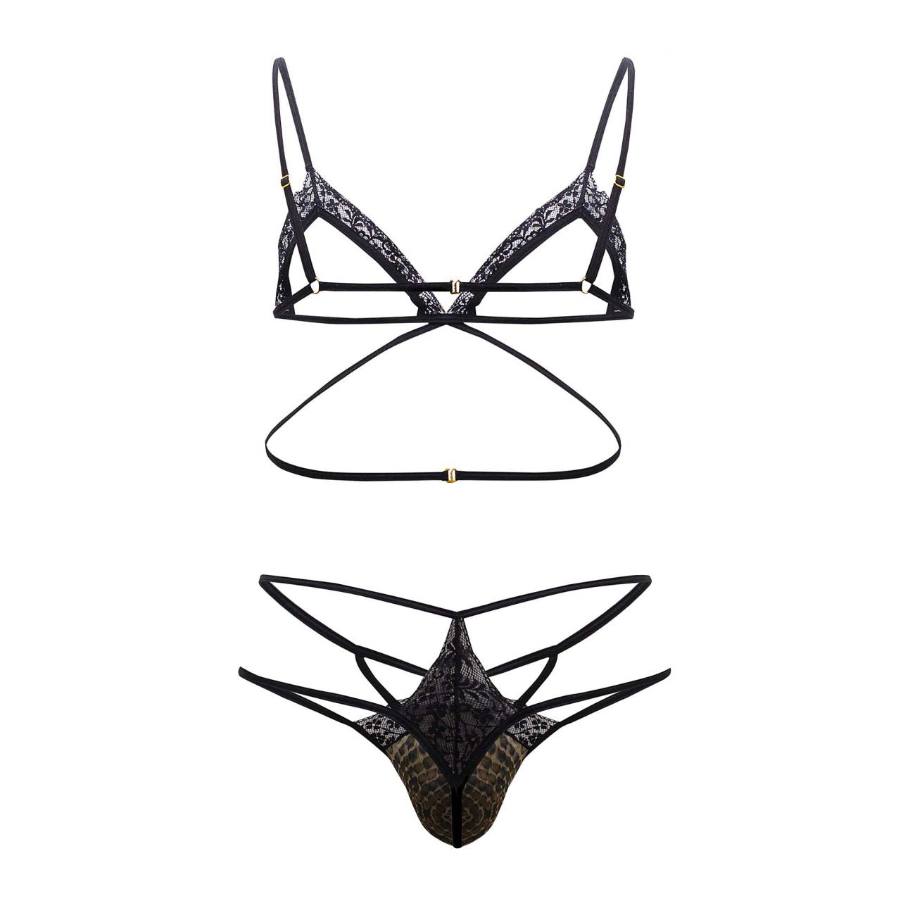 CandyMan 99610 Harness Thong Outfit Snake Print