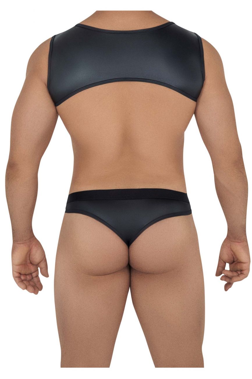 CandyMan 99612 Harness Thong Outfit Black