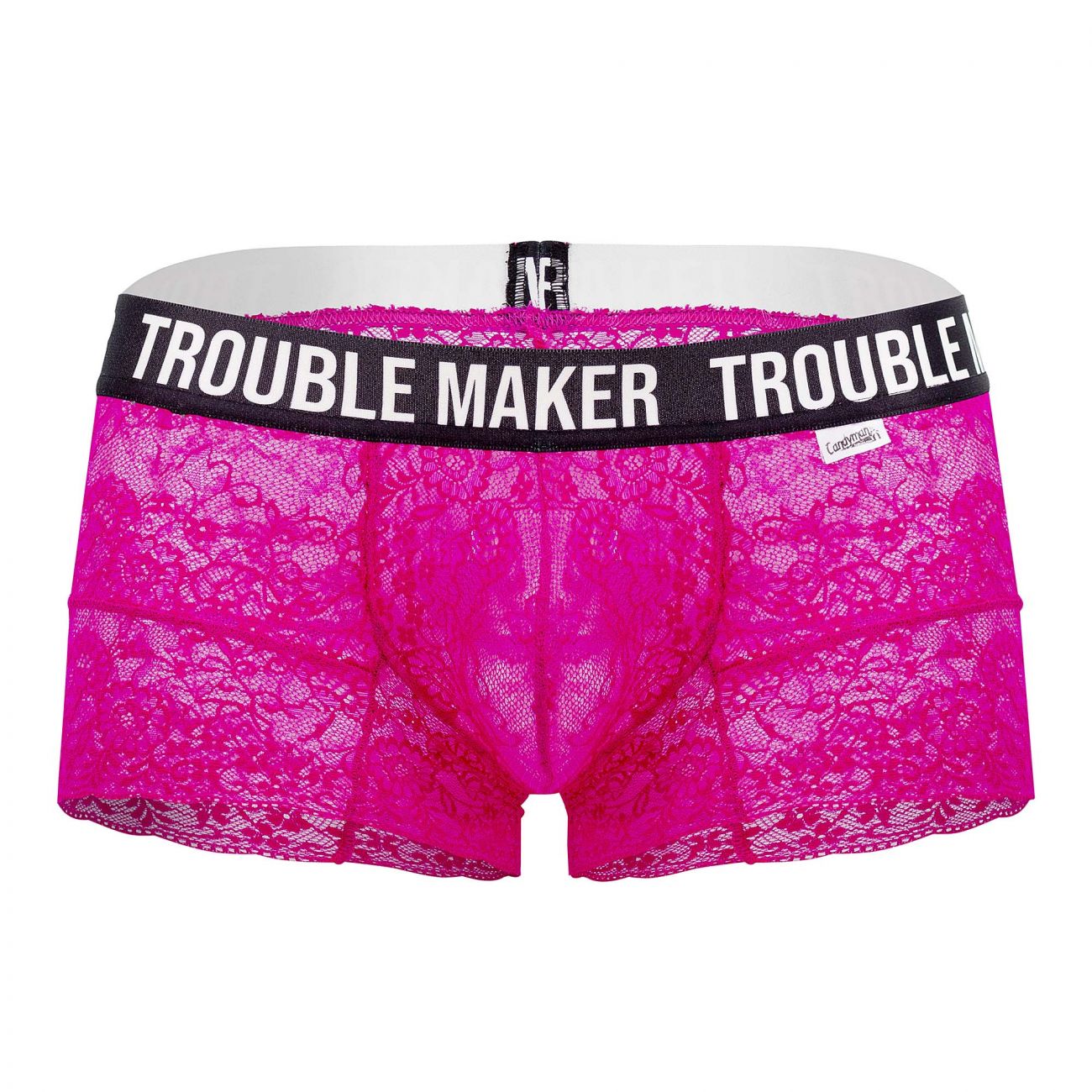 CandyMan 99616X Trouble Maker Lace Trunks Pink Plus Sizes