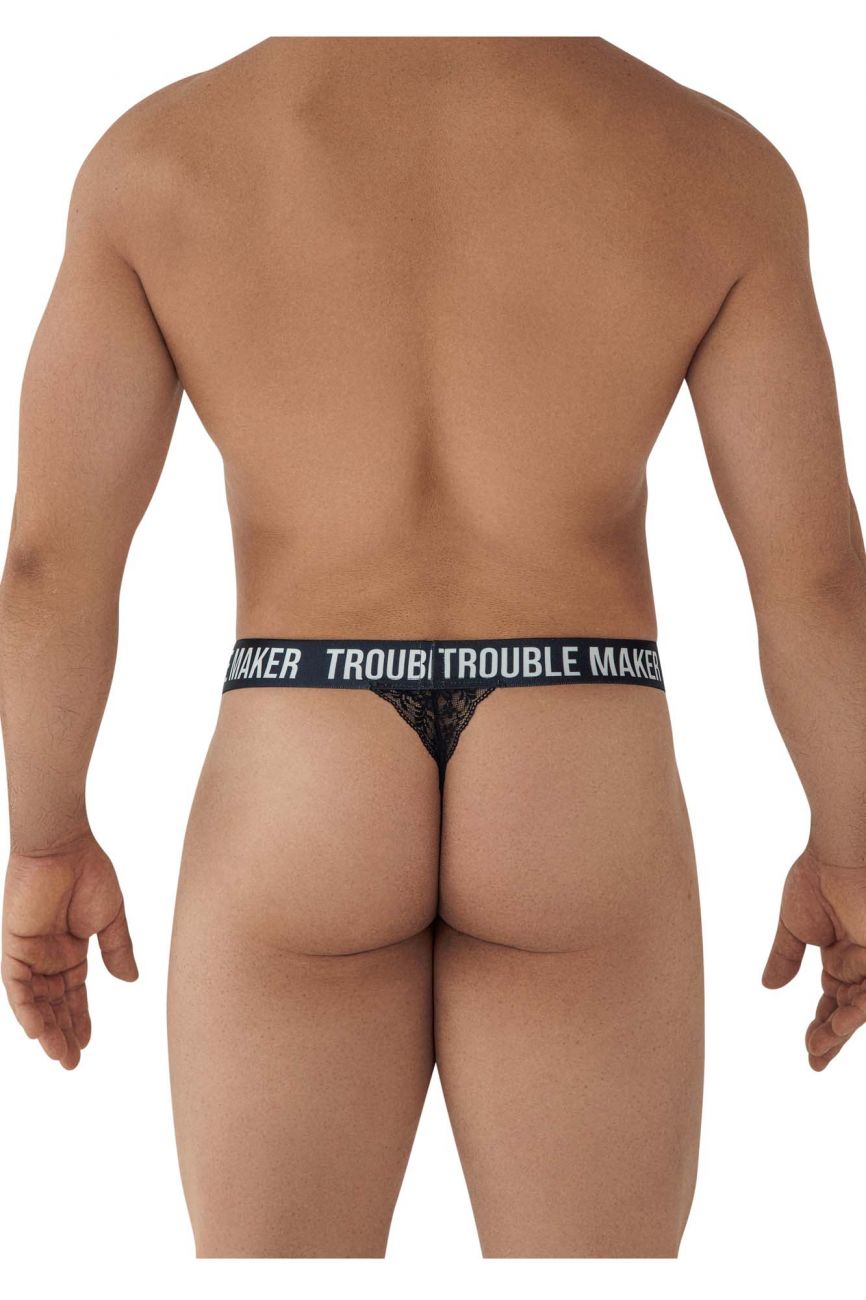 CandyMan 99618 Trouble Maker Lace Thongs Black