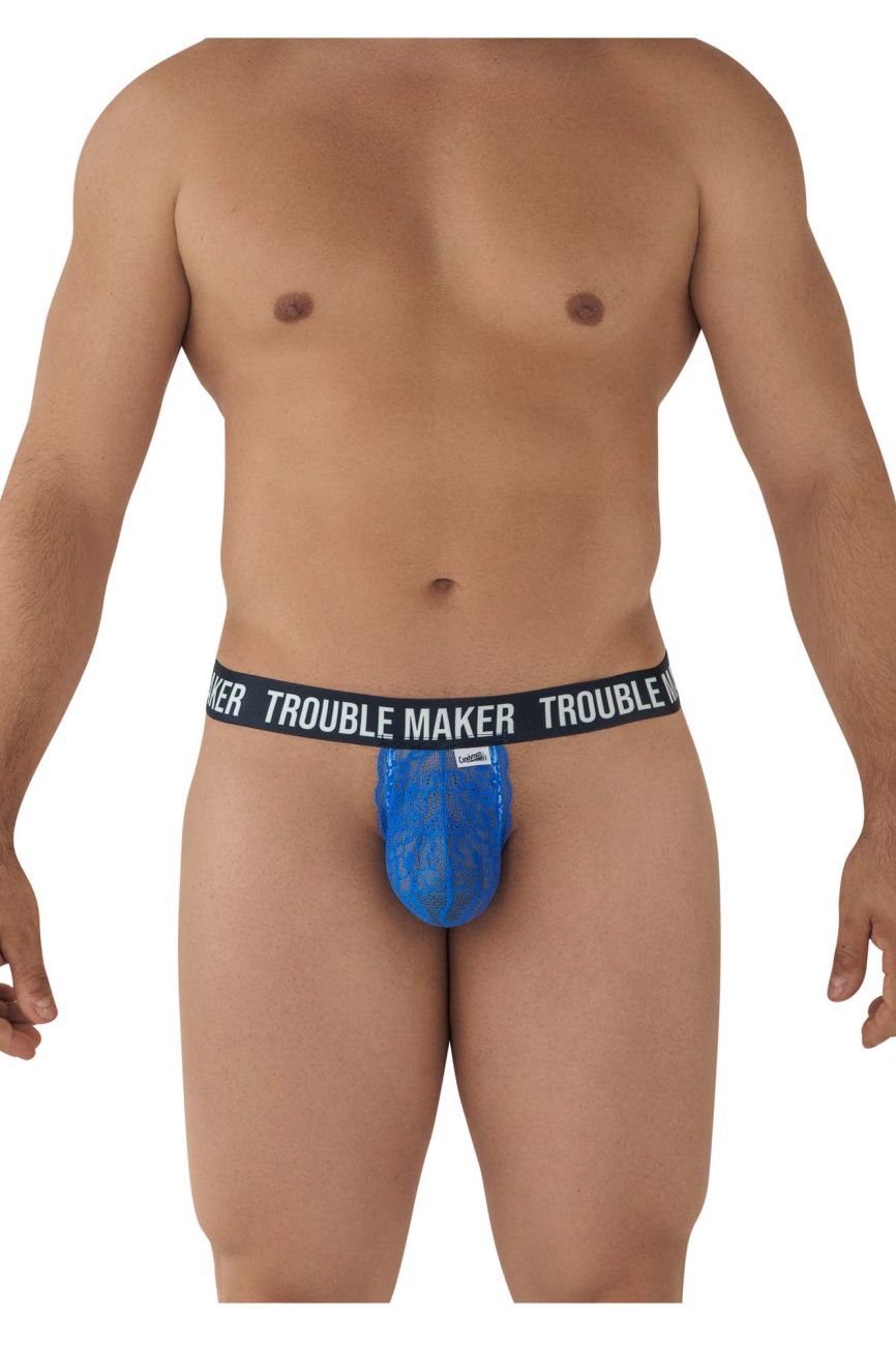 CandyMan 99618 Trouble Maker Lace Thongs Dark Blue