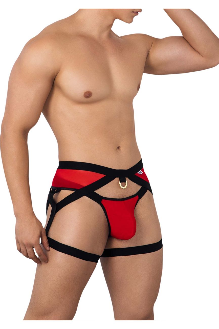 CandyMan 99623 Sexy Garter Jockstrap Red