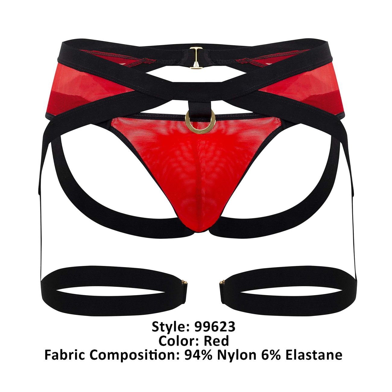 CandyMan 99623 Sexy Garter Jockstrap Red