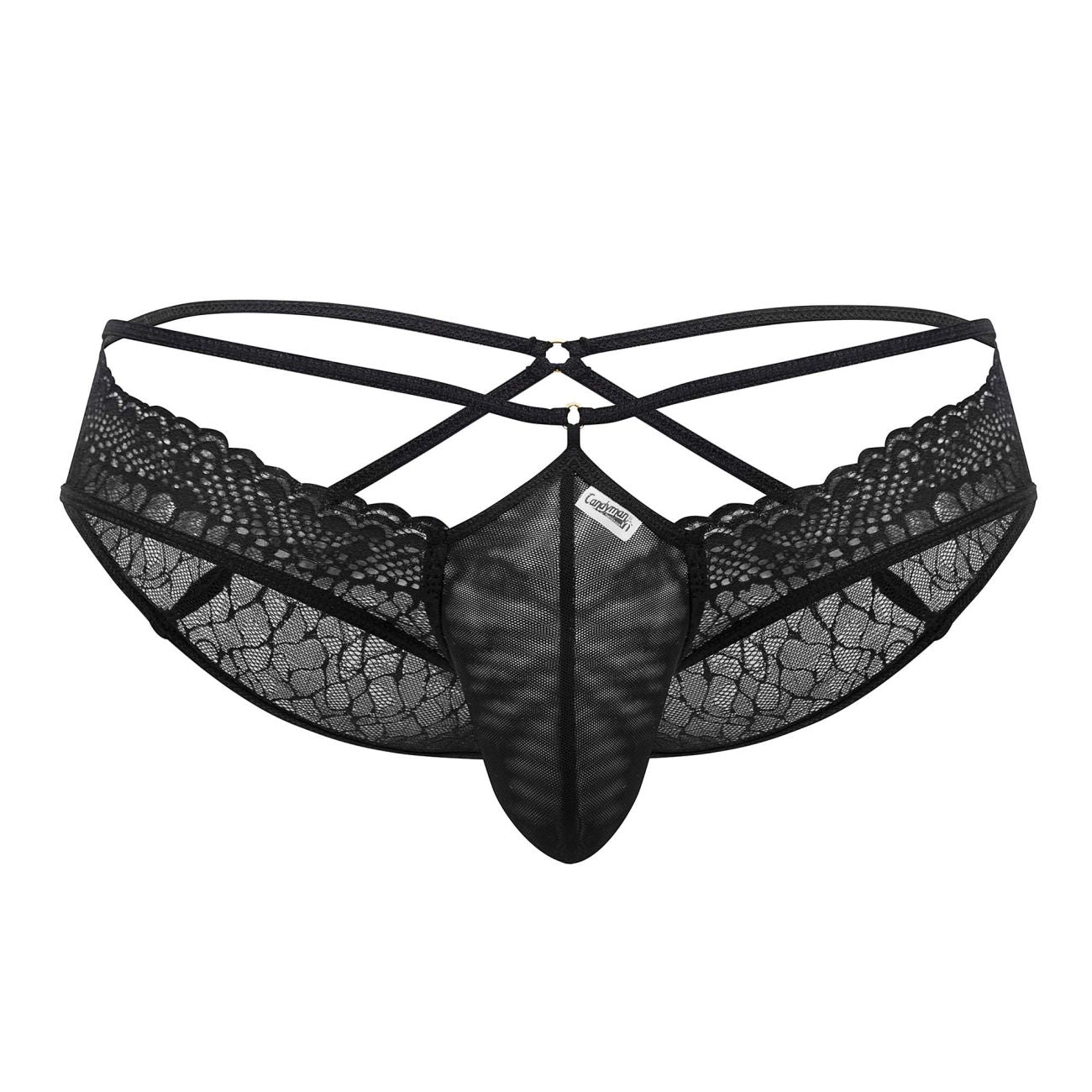 CandyMan 99624 Alluring Lace Briefs Black