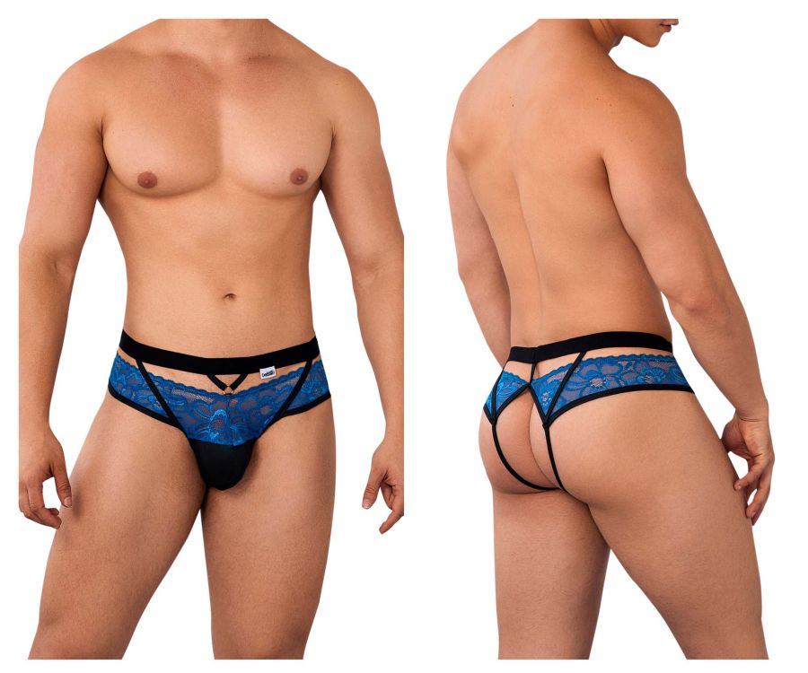 CandyMan 99627 Lace Jockstrap Blue