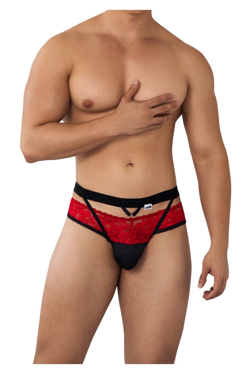 CandyMan 99627 Lace Jockstrap Red