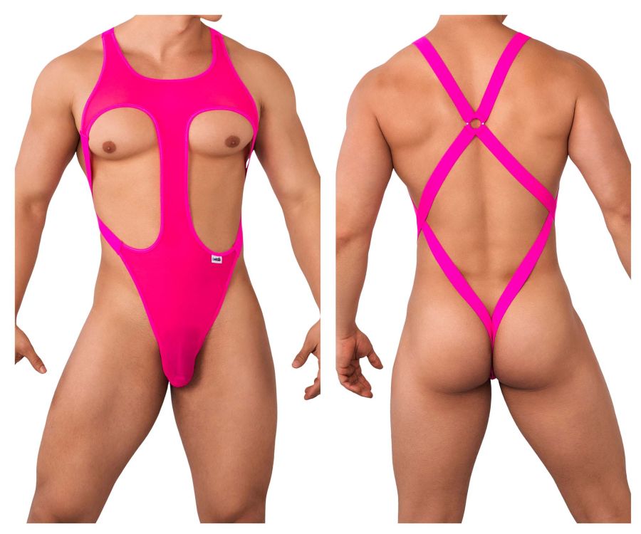 JCSTK - CandyMan 99643 Mesh Bodysuit Hot Pink