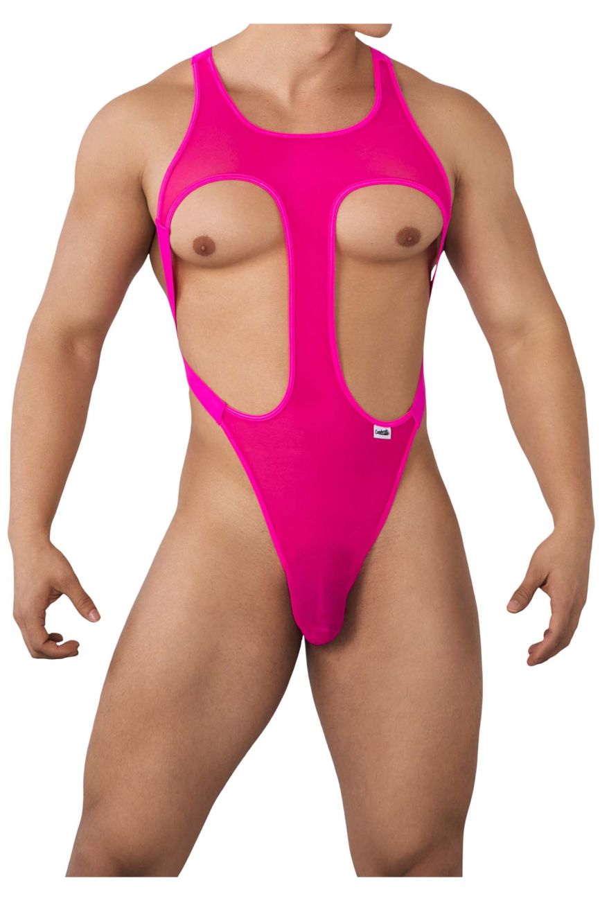 JCSTK - CandyMan 99643 Mesh Bodysuit Hot Pink