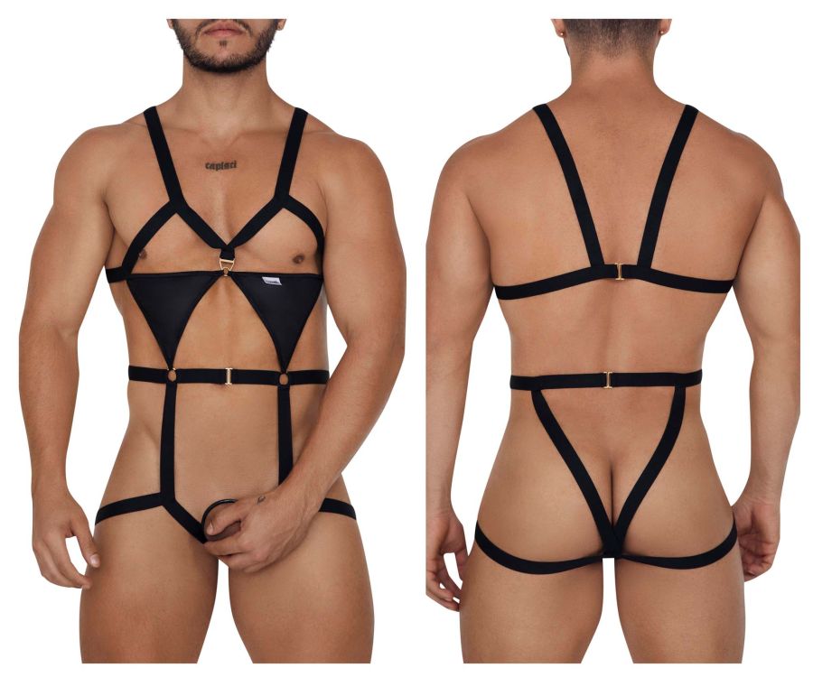 CandyMan 99665 Harness Bodysuit Black