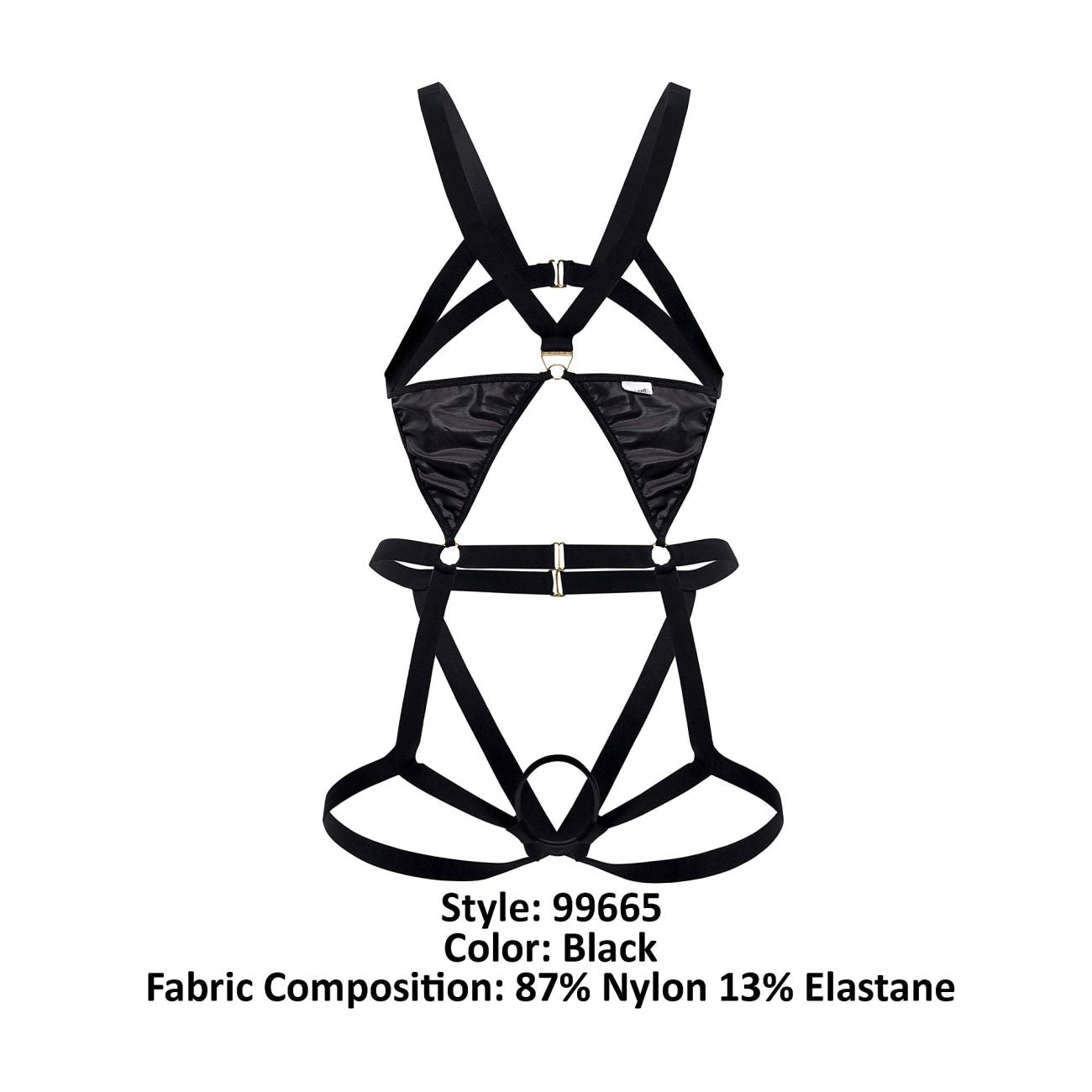 CandyMan 99665 Harness Bodysuit Black