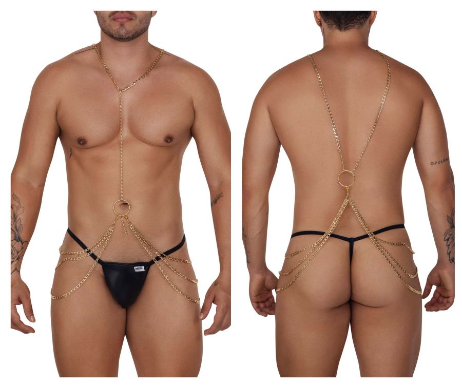 CandyMan 99666 Chain Thongs Set Black