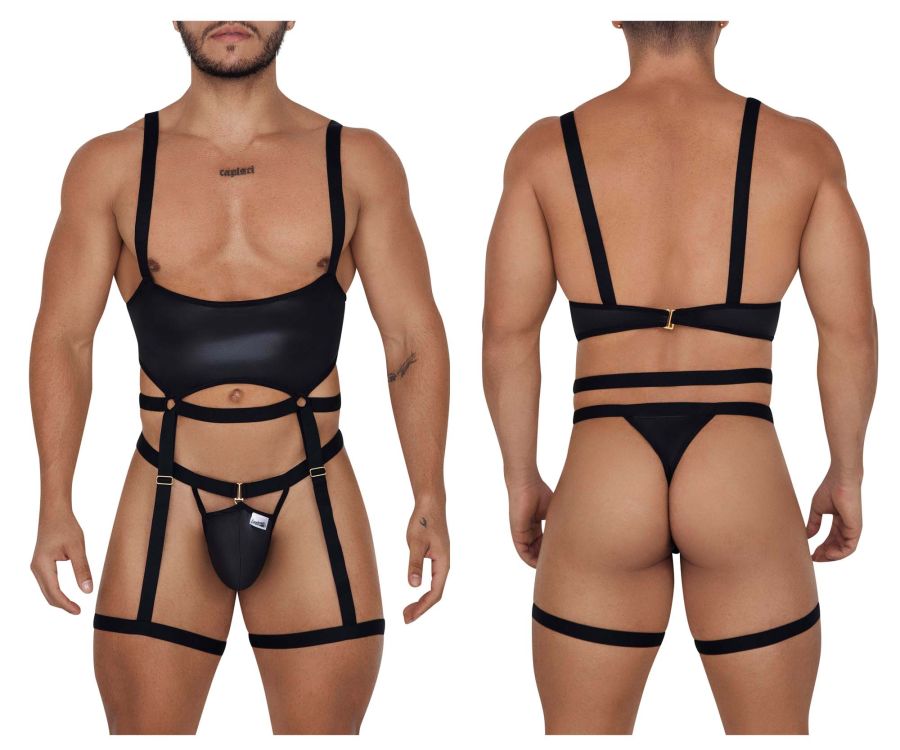 CandyMan 99667 Harness Bodysuit Black