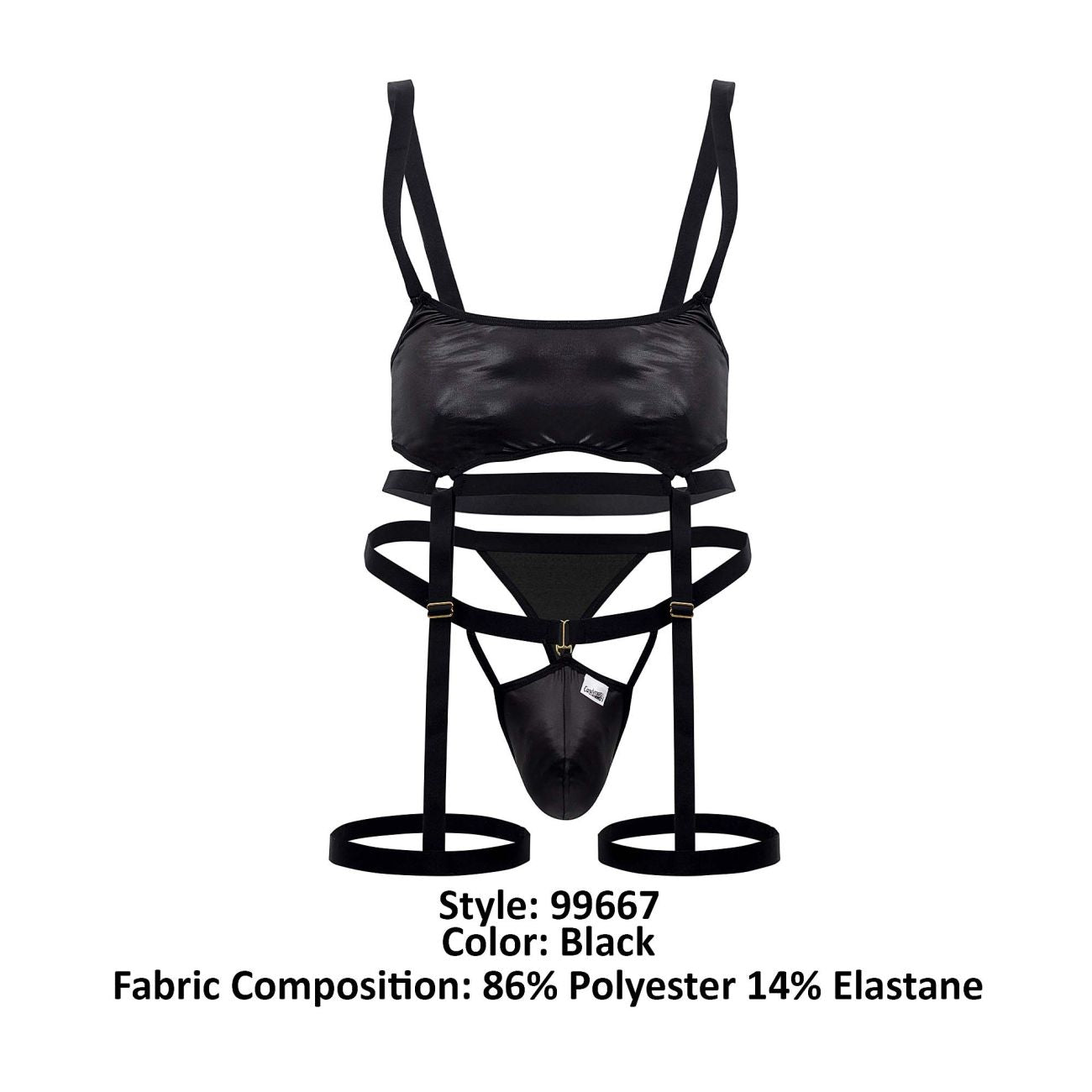 CandyMan 99667 Harness Bodysuit Black