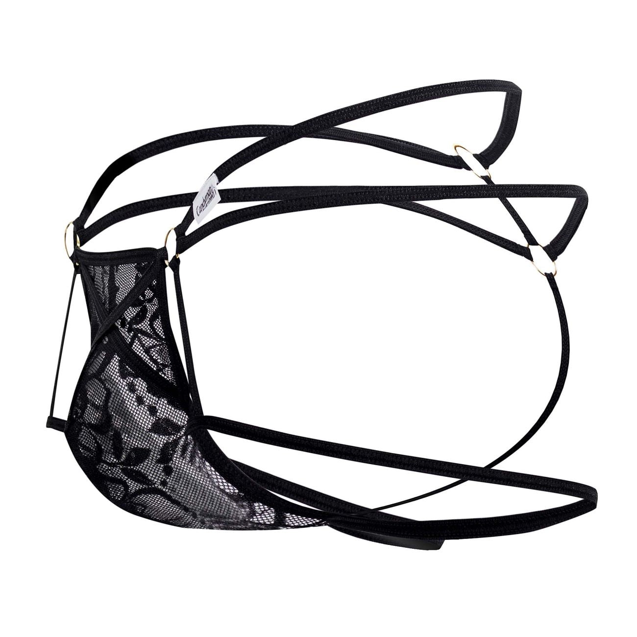 CandyMan 99671 Lace Jock Thongs Black