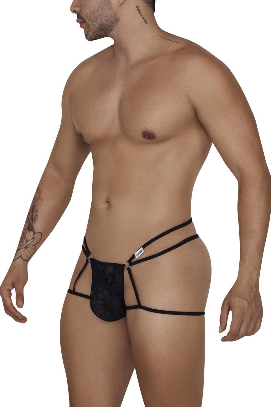 CandyMan 99671 Lace Jock Thongs Black