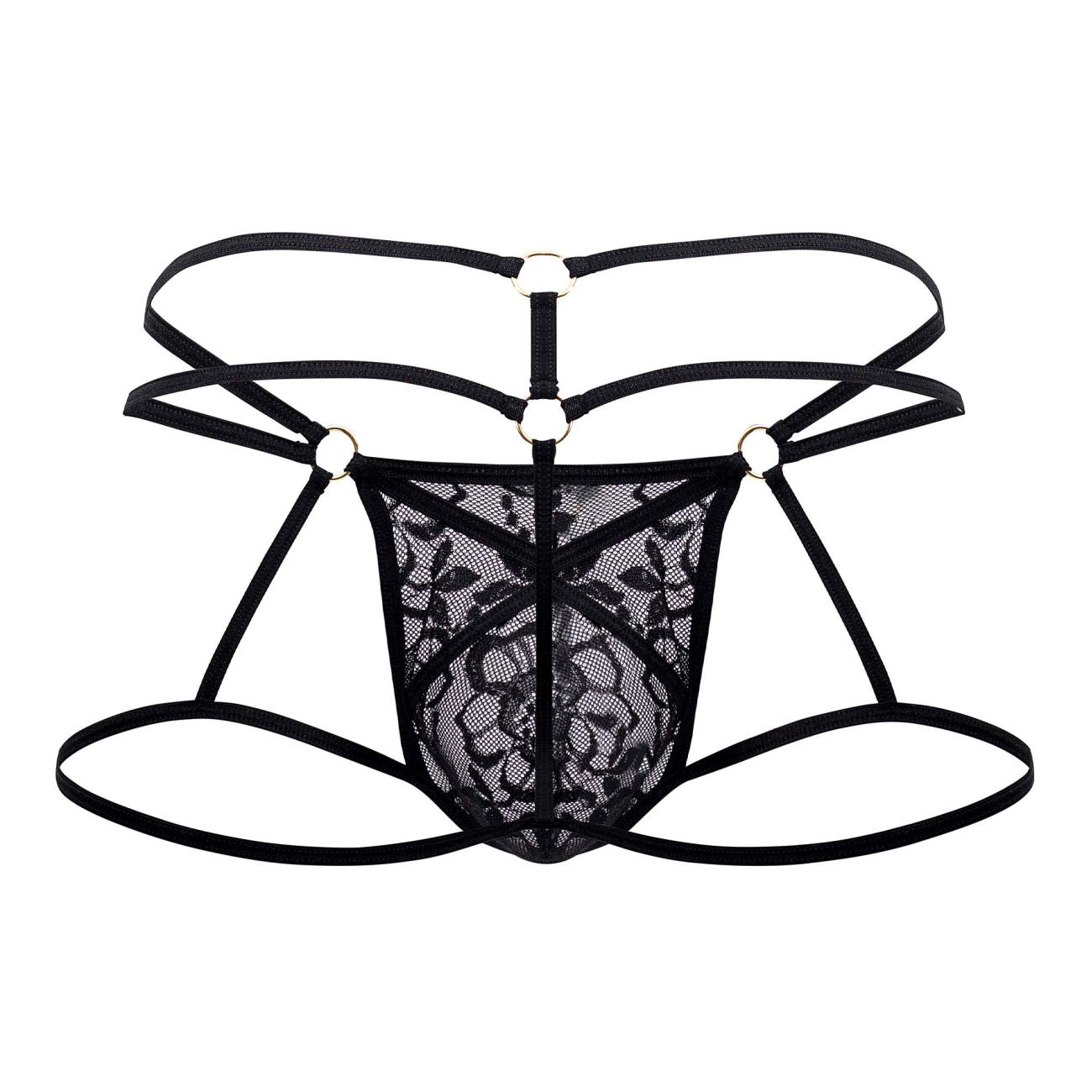 CandyMan 99671 Lace Jock Thongs Black