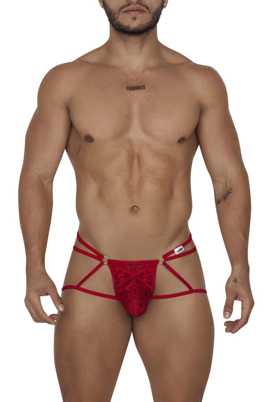 CandyMan 99671 Lace Jock Thongs Red