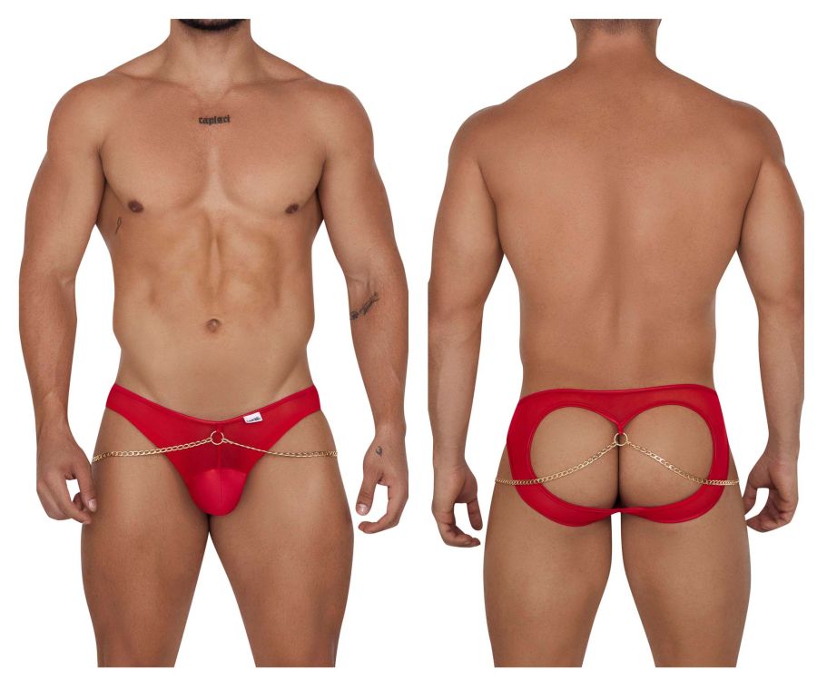 CandyMan 99672 Chain Jock Briefs Red