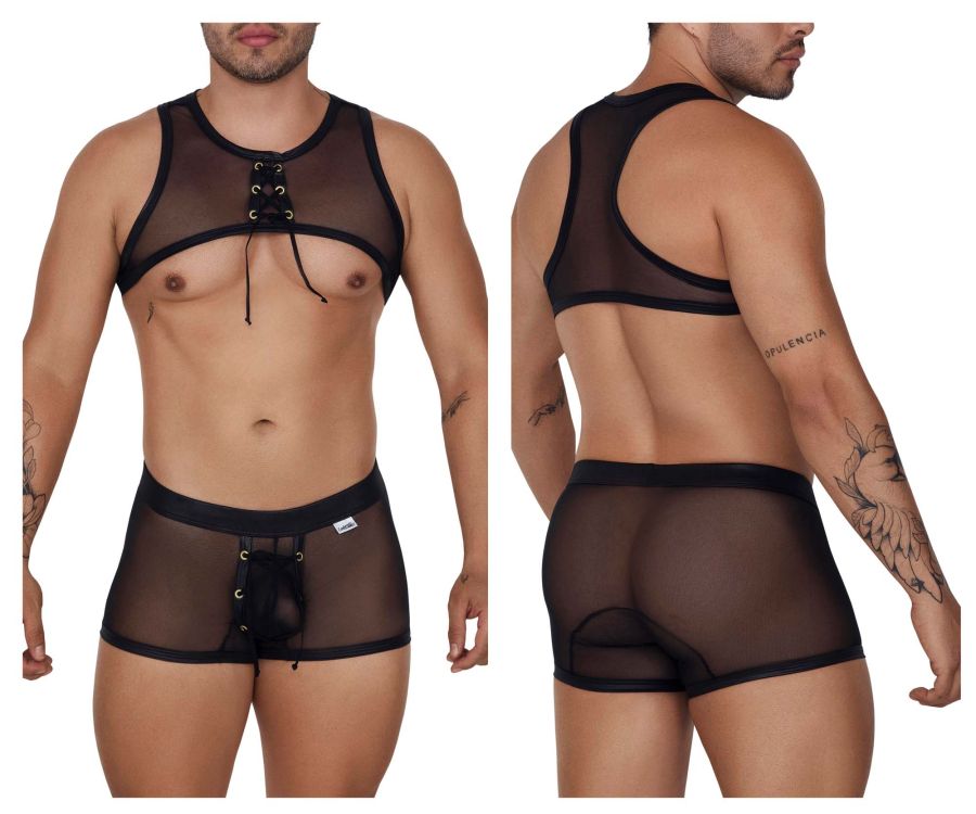 CandyMan 99680 Harness Trunks Two Piece Set Black