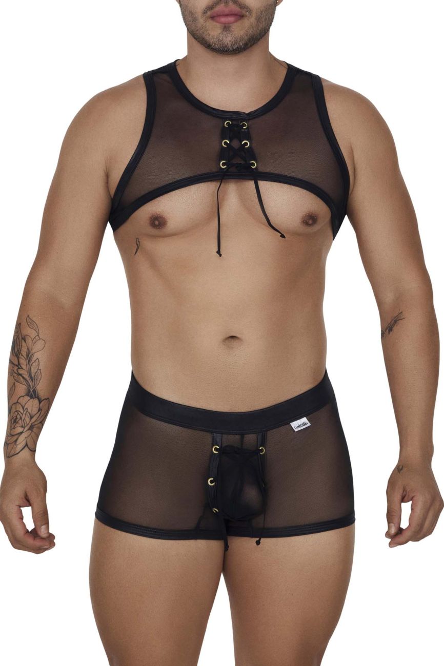 CandyMan 99680 Harness Trunks Two Piece Set Black