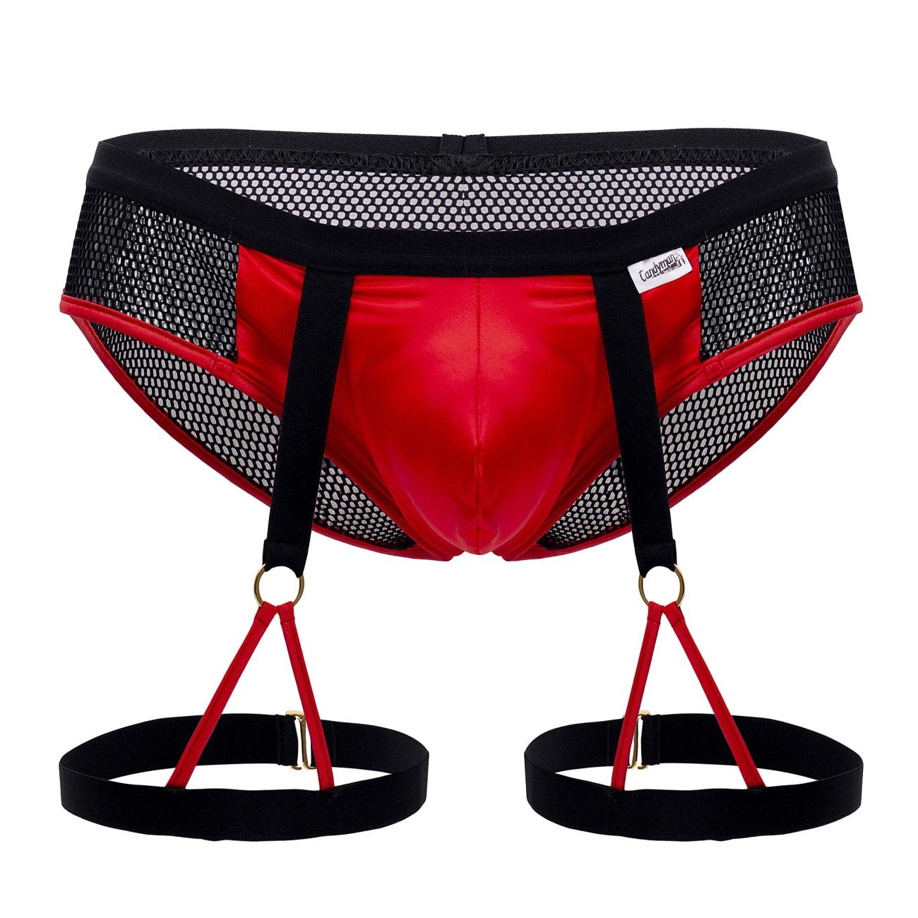CandyMan 99684 Garter Briefs Black-Red