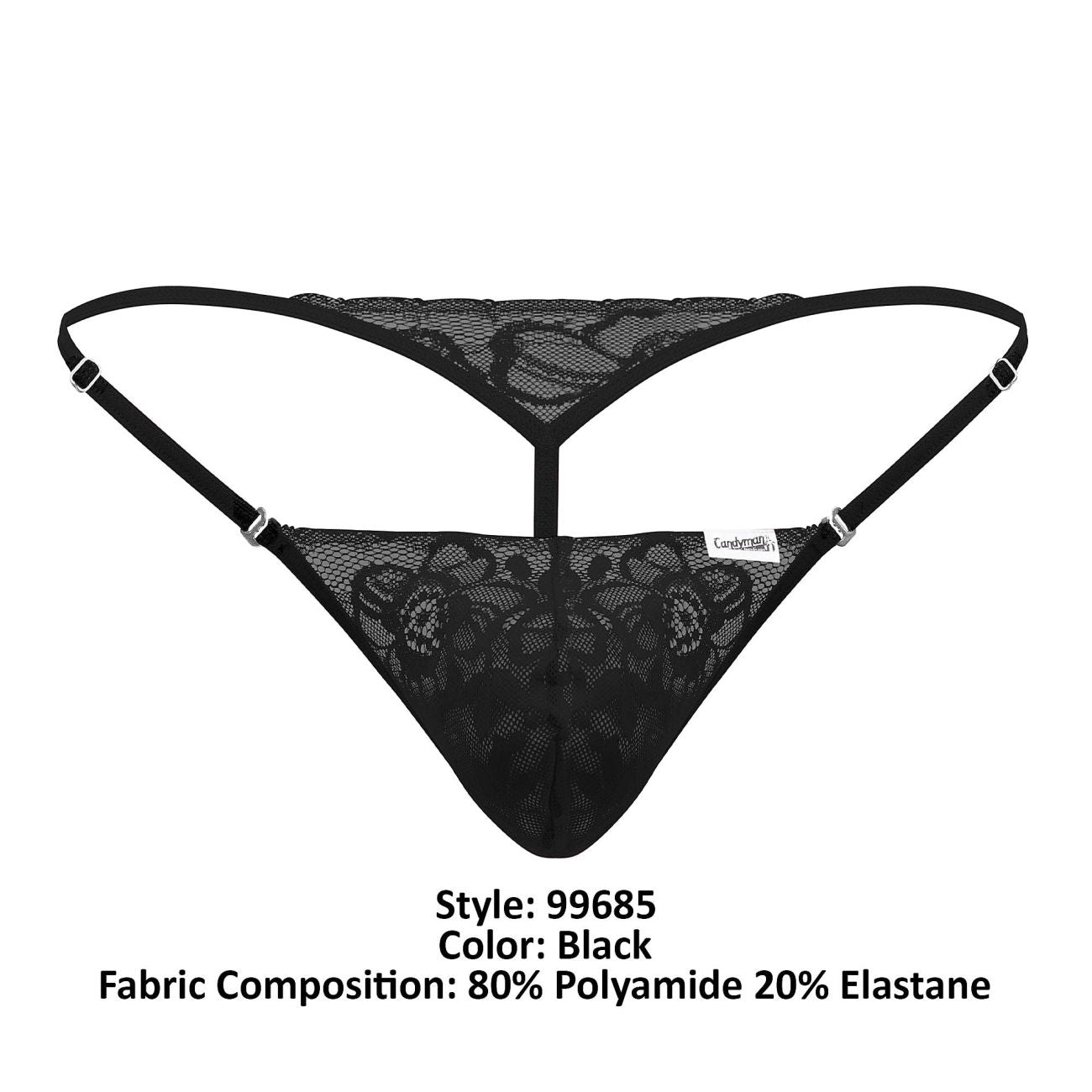 CandyMan 99685 Lace Thongs Black