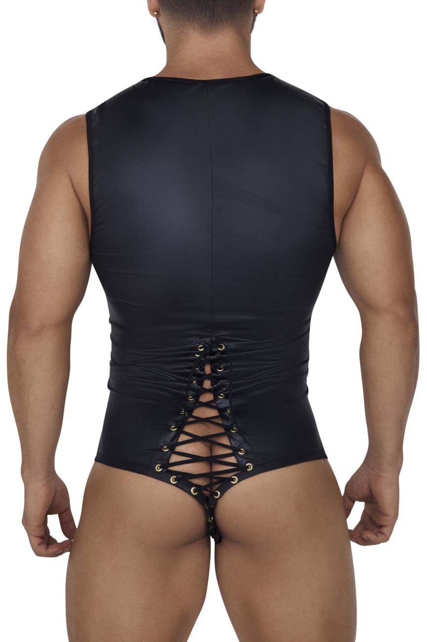 CandyMan 99694 Wrestling Bodysuit Black