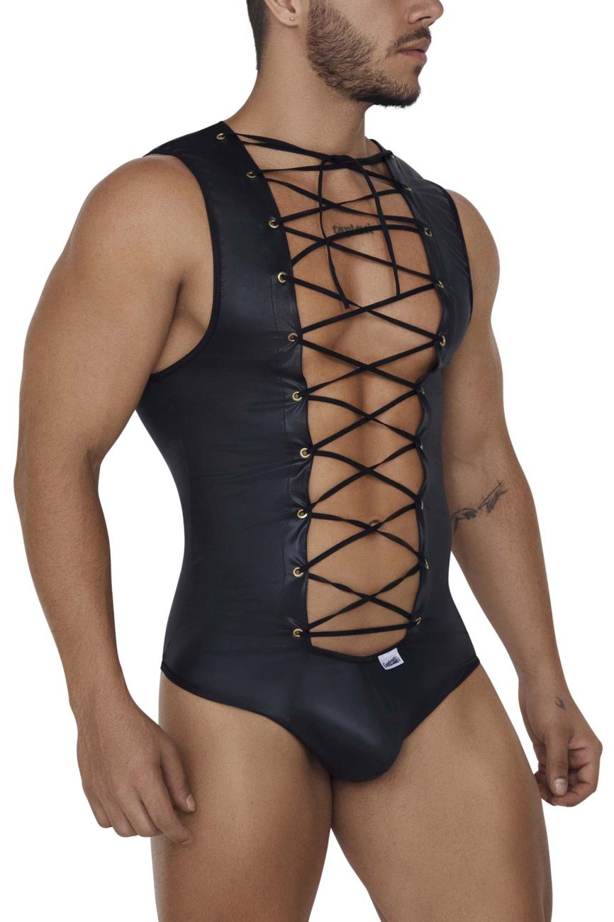 CandyMan 99694 Wrestling Bodysuit Black