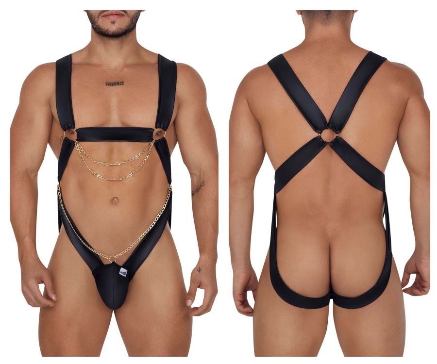 CandyMan 99695 Harness Bodysuit Black
