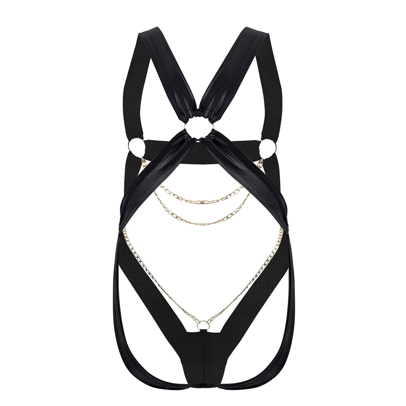 CandyMan 99695 Harness Bodysuit Black