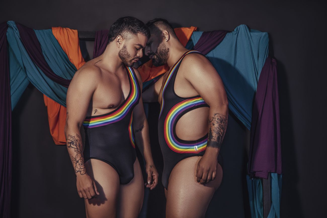 CandyMan 99702 Rainbow Bodysuit Black
