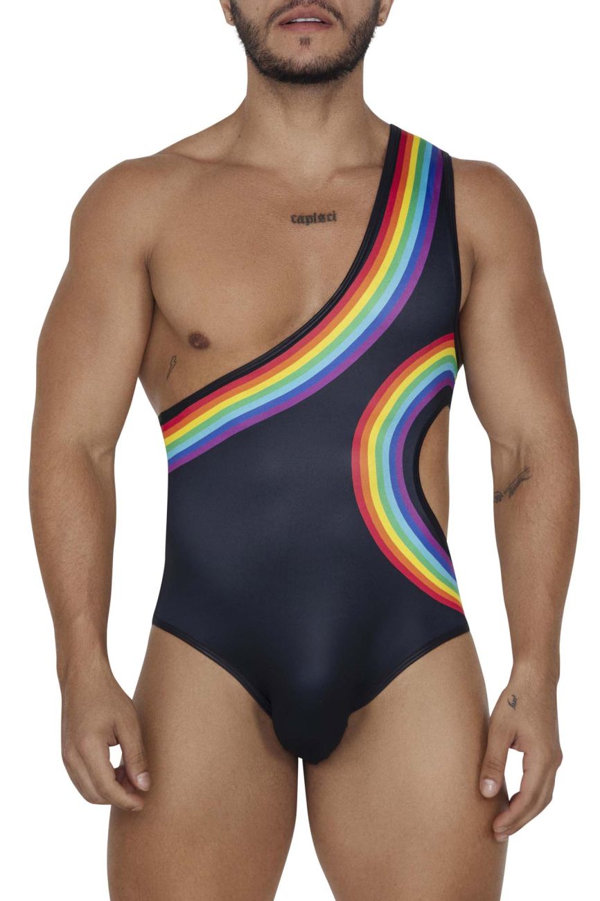 CandyMan 99702 Rainbow Bodysuit Black