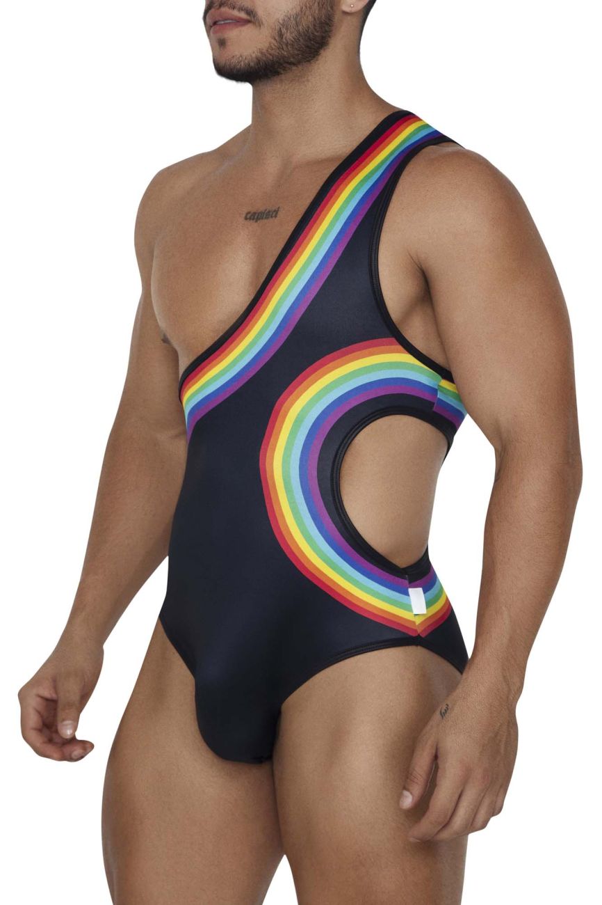 CandyMan 99702 Rainbow Bodysuit Black