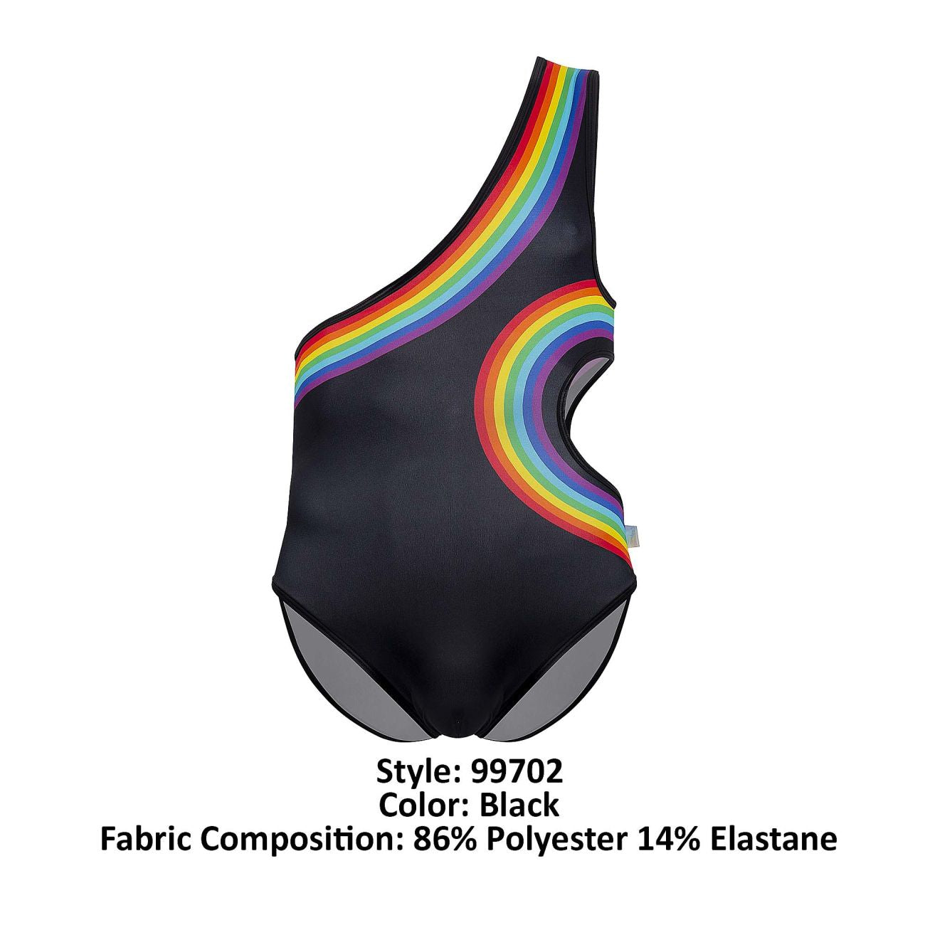 CandyMan 99702 Rainbow Bodysuit Black