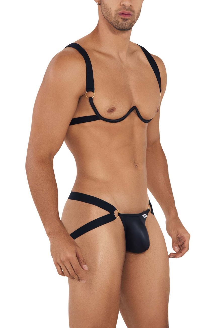 CandyMan 99731 Harness-Bra Two Piece Set Black