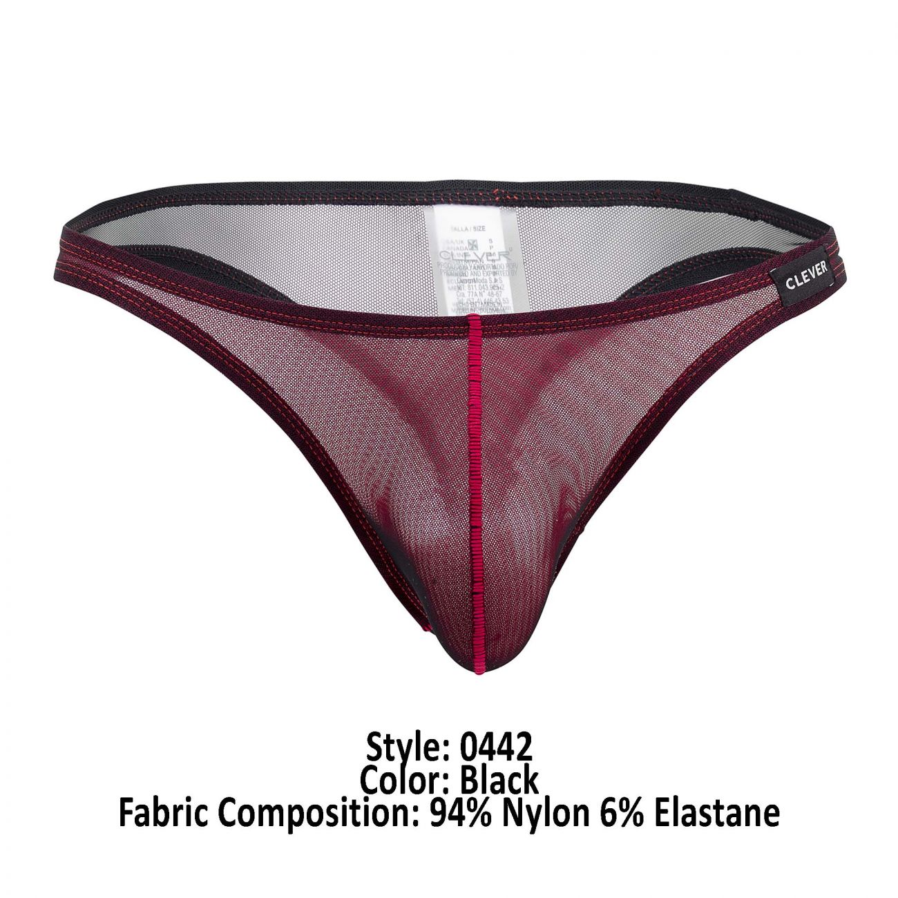 Clever 0442 Clarity Thongs Black