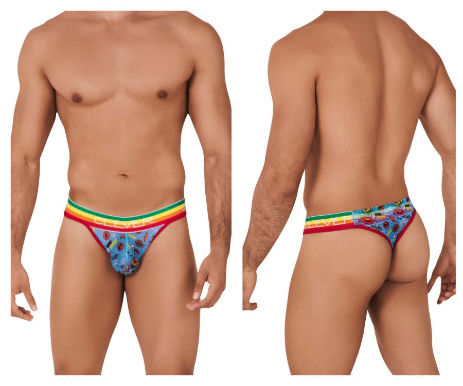 Clever 0609-1 Motivation Thongs Blue Multi Rainbow