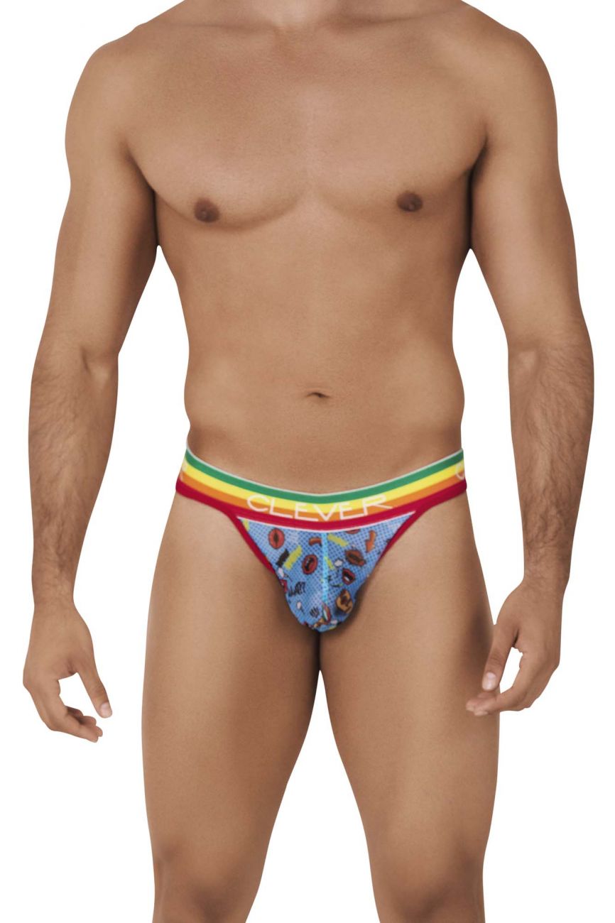 Clever 0609-1 Motivation Thongs Blue Multi Rainbow