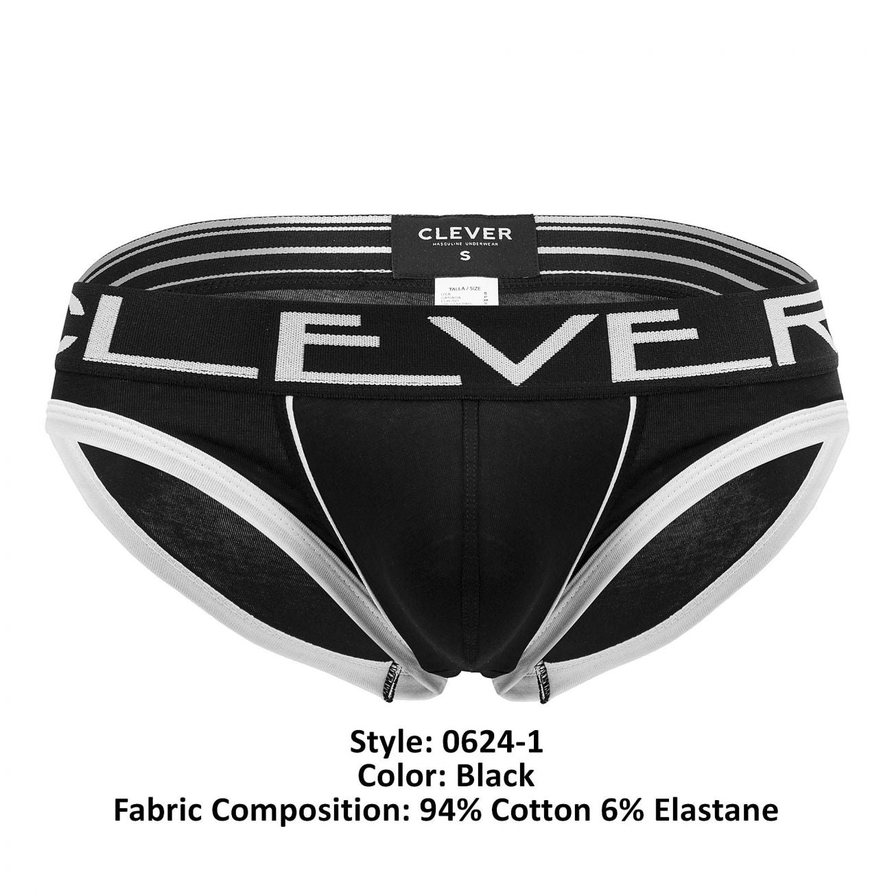 Clever 0624-1 Unchainded Briefs Black
