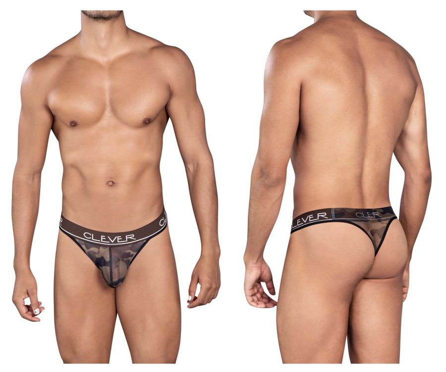 Clever 0919 Nation Star Thongs Brown Print