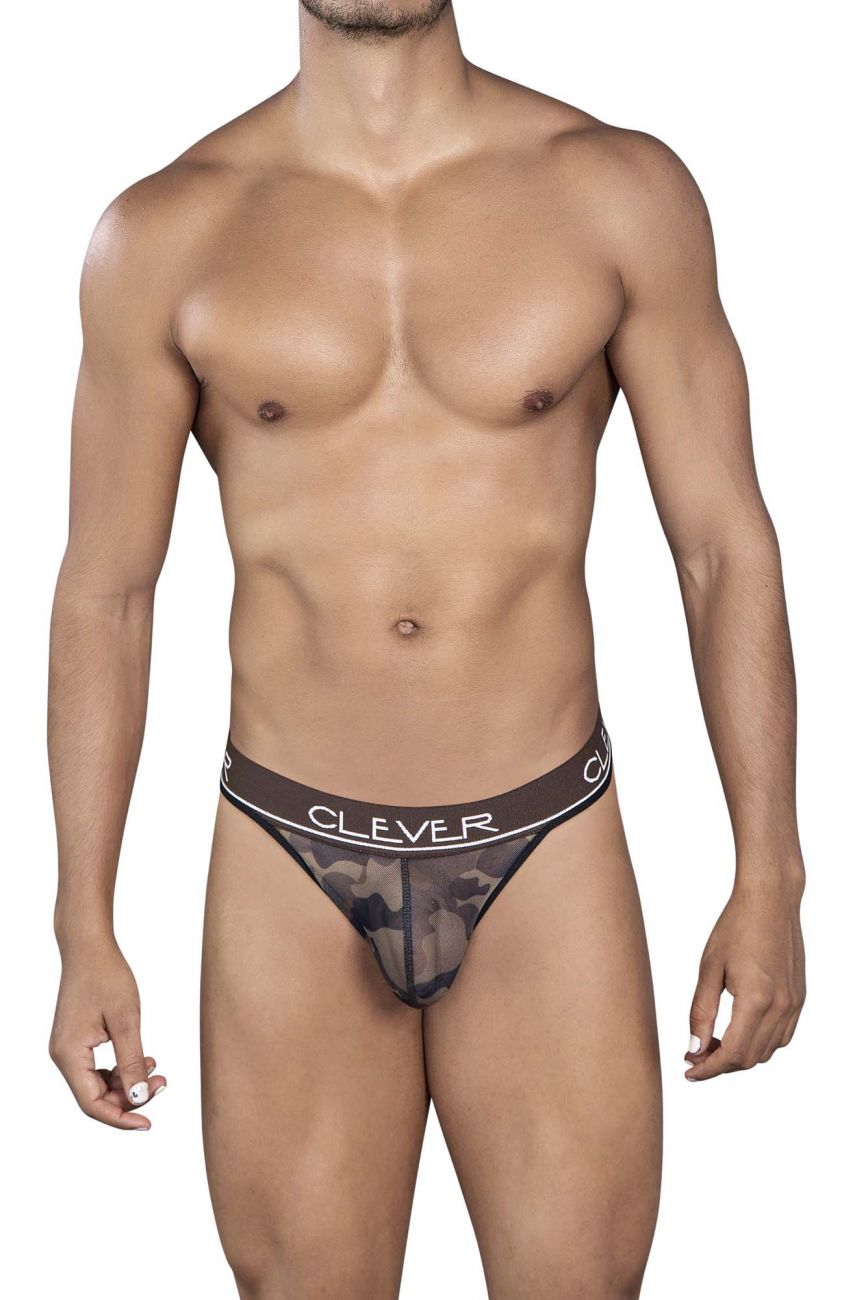 Clever 0919 Nation Star Thongs Brown Print