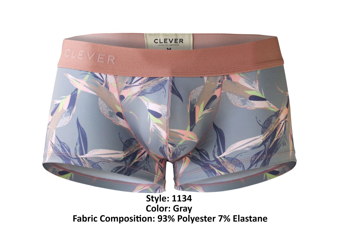 Clever 1134 Arcane Trunks Gray Print