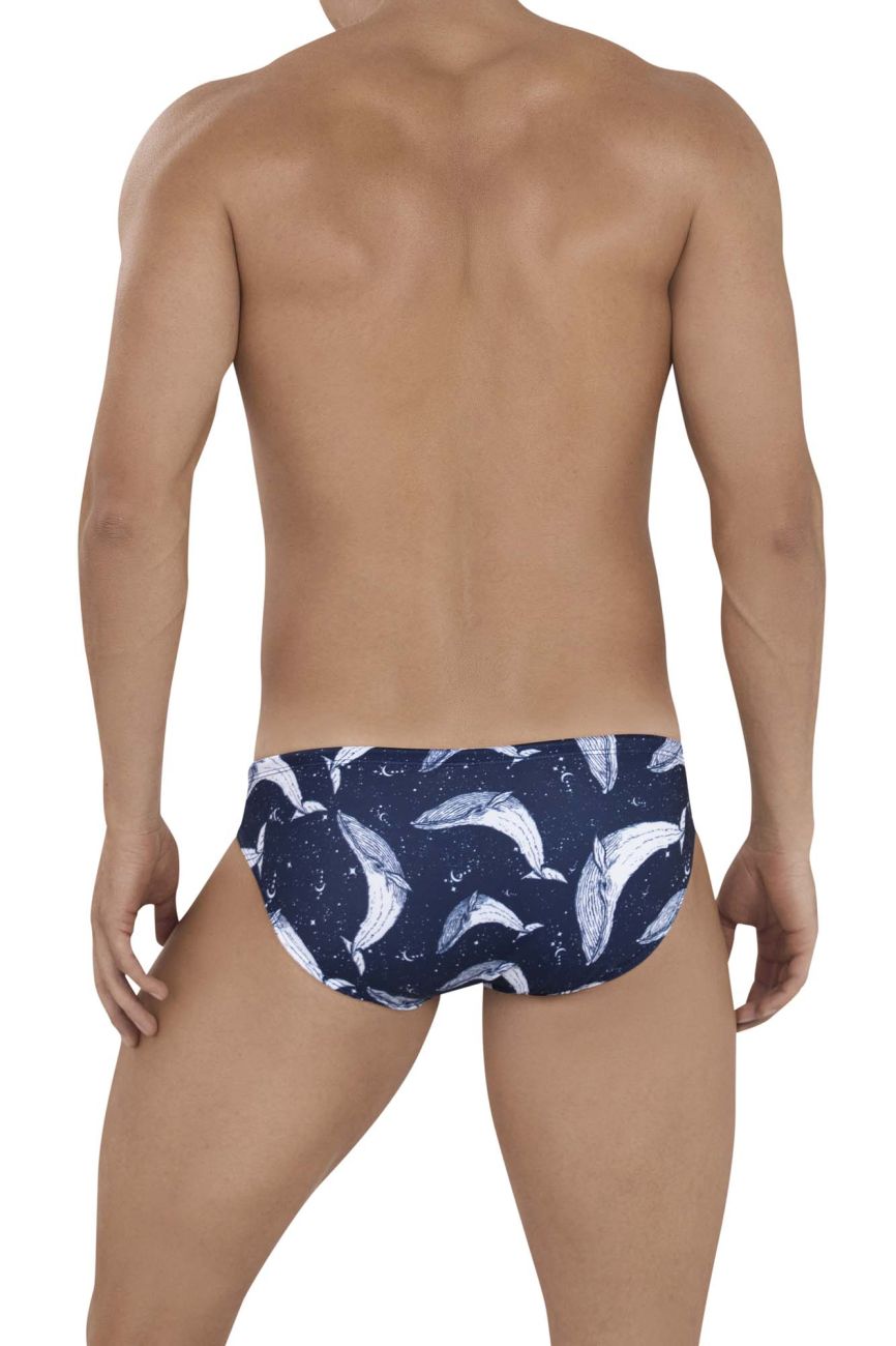 Clever 1149 Mistery Swim Briefs Dark Blue Print
